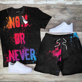 Men's Casual Print Short Sleeve Suits